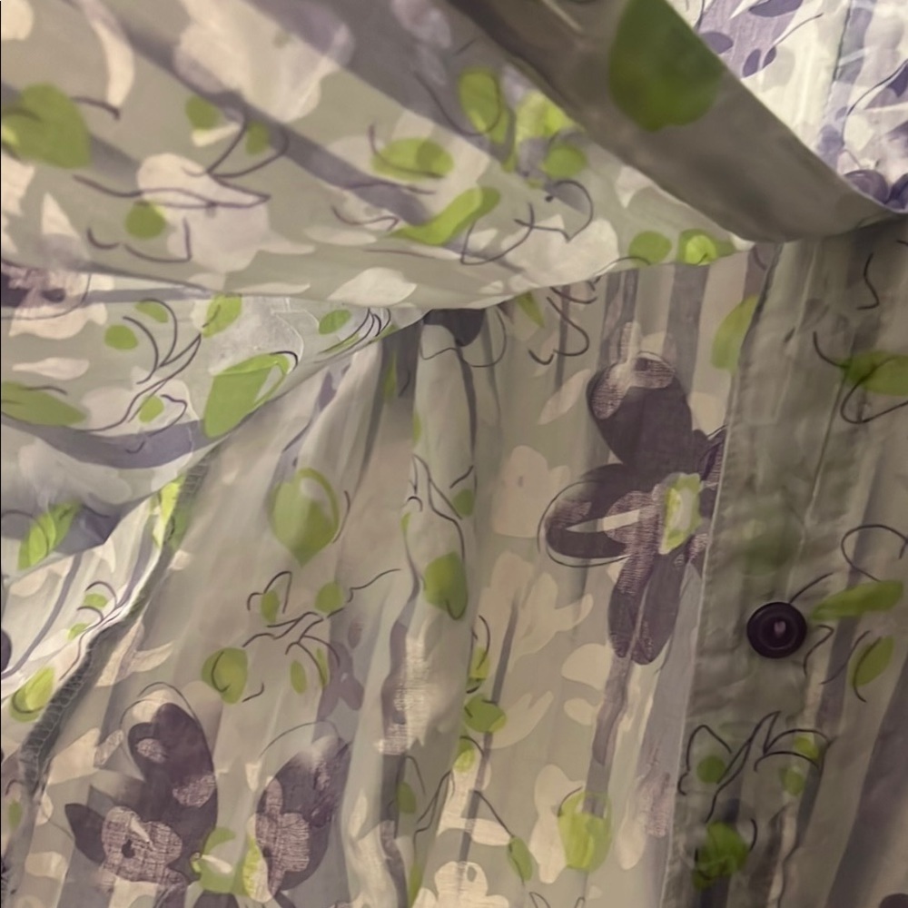 Joanna Purple and Green Casual Button Down Shirt - Picture 12 of 15